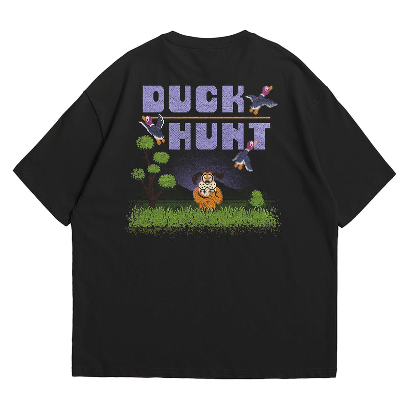 Camiseta Oversized Algodão Pixel Game Duck Hunt