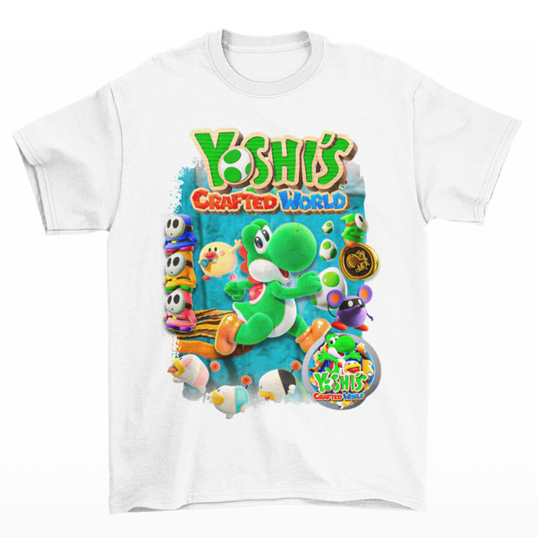 Camiseta Algodão Premium Nintendo Switch Game Yoshi's Crafted World