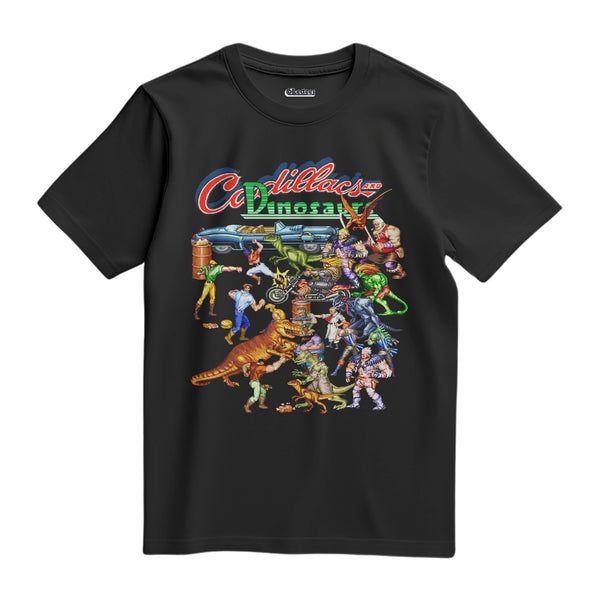 Camiseta Algodão Premium Pixel Game Cadillacs and Dinosaurs
